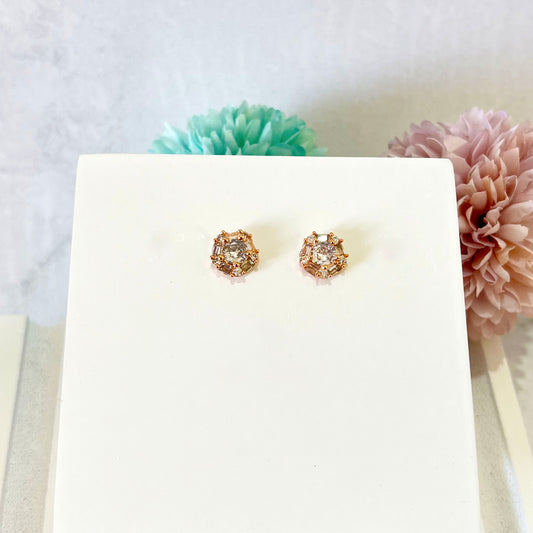 Rose Radiant Round Earrings