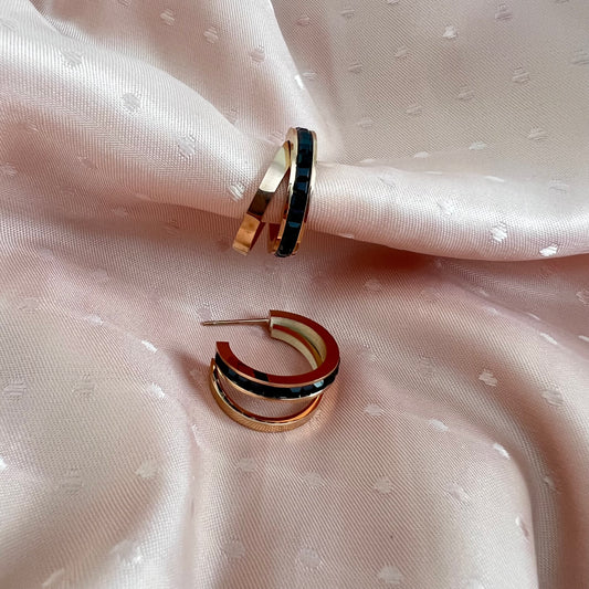 Twilight Tease Hoops in Black