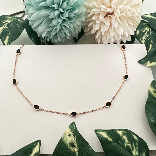 Twilight Teardrop Rose Gold Nacklace